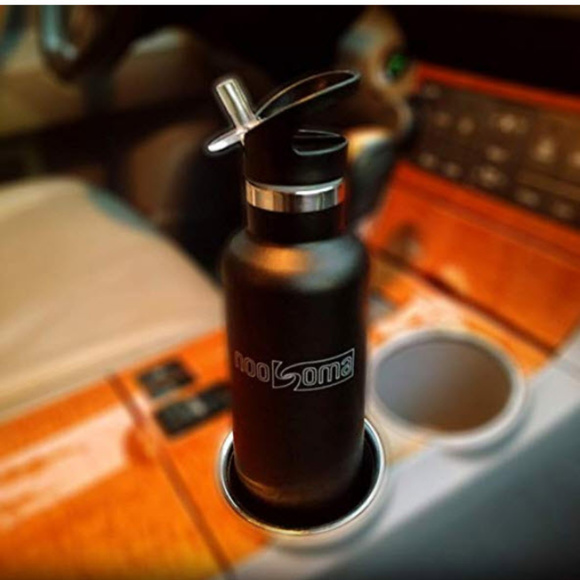 Insulated Black Stainless Steel Water Bottle - Picture 7 of 7